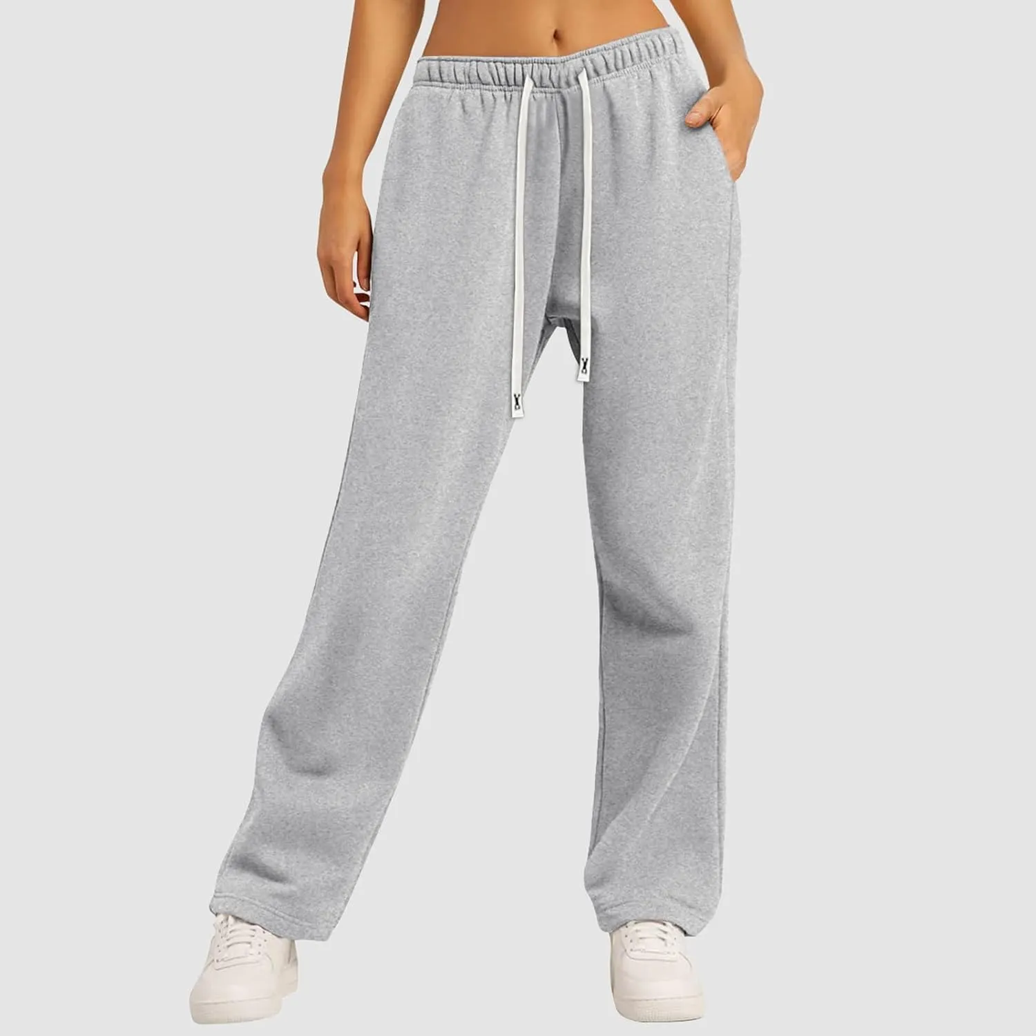 Womens Wide Leg Sweatpants Sweat Pants for Womens High Waisted Baggy Sweatpants Casual Drawstring Workout Pants with Pockets