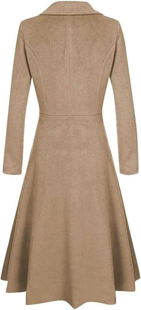 Womens Winter Coat Winter Button Down Lapel Plush Plaid Coat Loose Long Coat Long Coats for Women Long Coats for