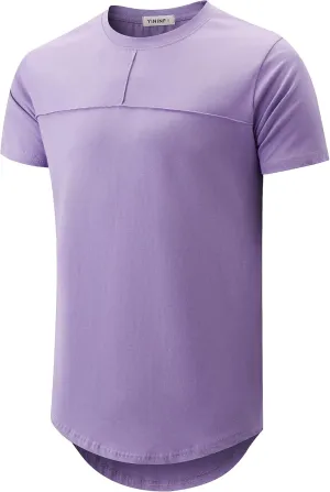 YININF Men's T-Shirts Hipster Short Sleeve Solid Color Crew Neck Cotton Soft Fitted Tees