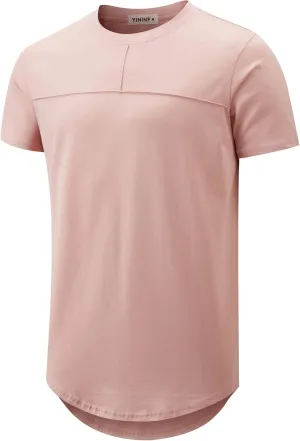 YININF Men's T-Shirts Hipster Short Sleeve Solid Color Crew Neck Cotton Soft Fitted Tees