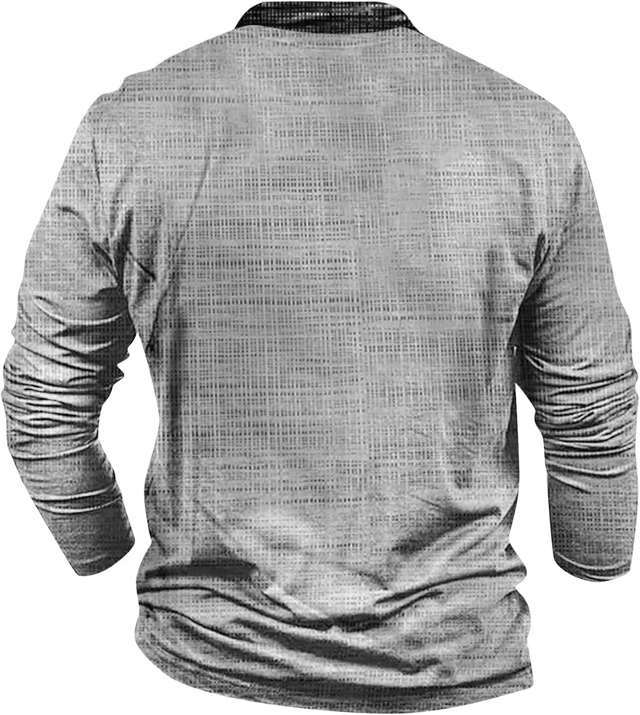 Ymosrh Men's Polo Shirts V-Neck Sweater 3D Digital Printing Stand Collar 3 Button Vintage Shirts, M-3XL