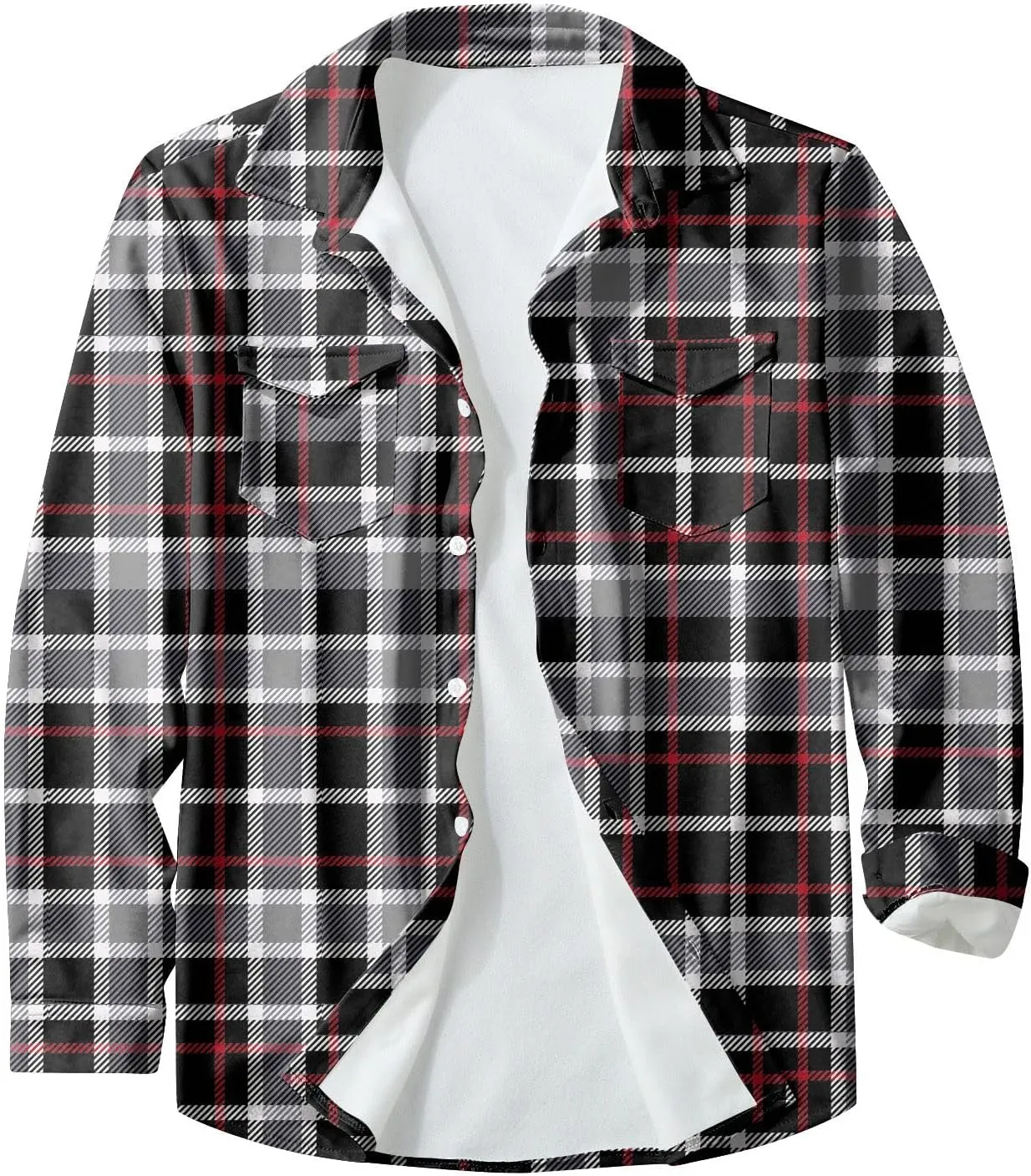 Ymosrh Men's Shirts Fashion Casual Button-Down Lapel Long-Sleeved Printed Cardigan Jacket Shirts, L-6XL