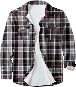 Ymosrh Men's Shirts Fashion Casual Button-Down Lapel Long-Sleeved Printed Cardigan Jacket Shirts, L-6XL